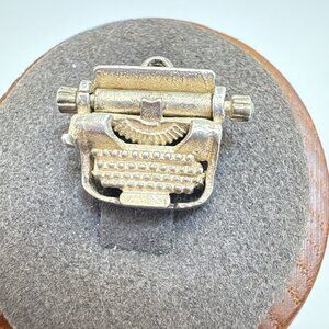 VTG Sterling Silver 925 Typewriter Three Dimensional Charm Size 0.75" Length
